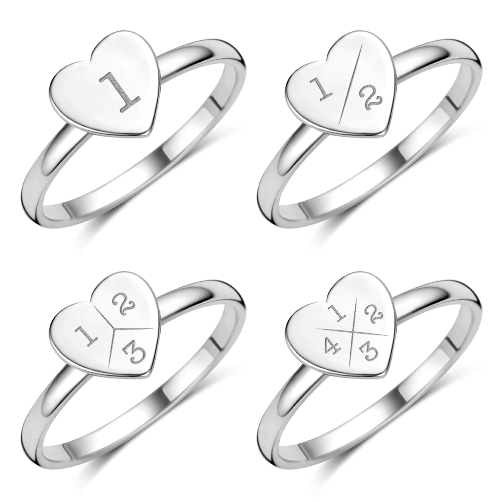 Silberring mit Herz und Initialen