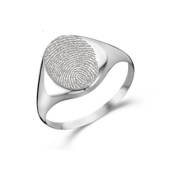 Silberner Siegelring oval mit Fingerabdruck