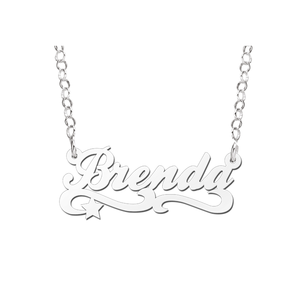Silberne Kinder-Namenskette „Brenda“