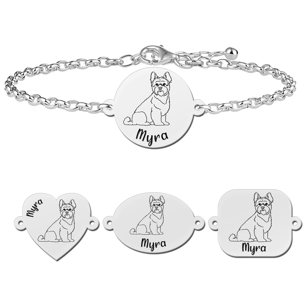 Silbernes Armband mit Hund Yorkshire Terrier