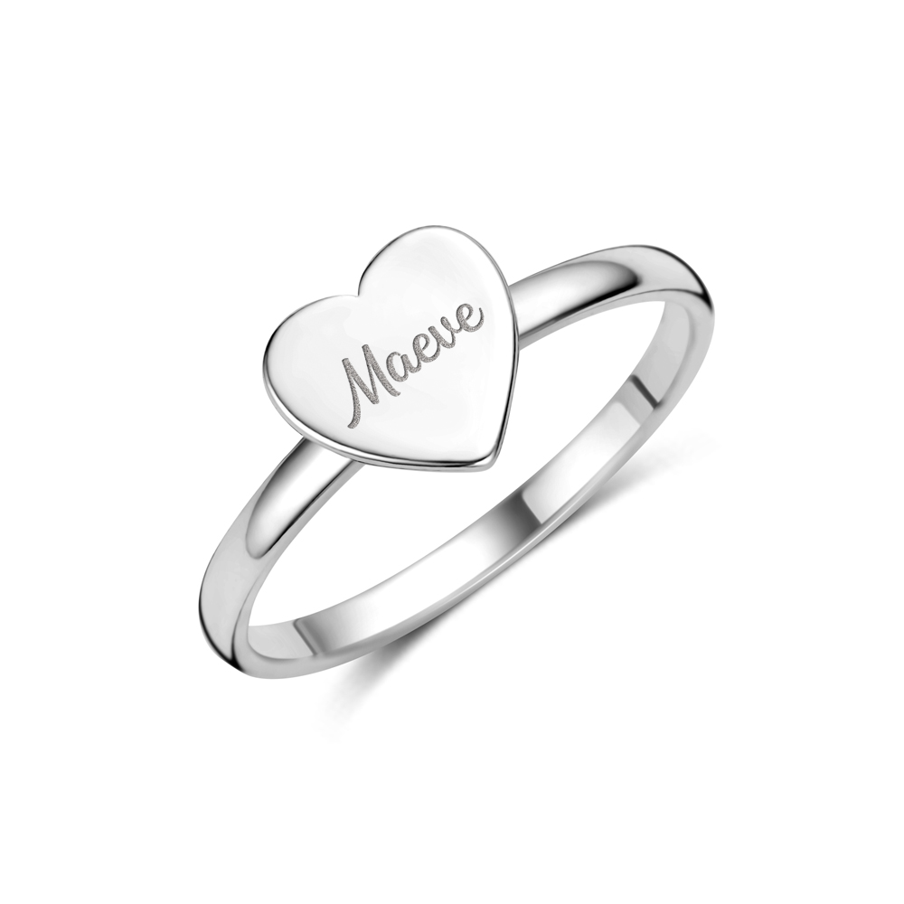 Silberring mit Herz und Name