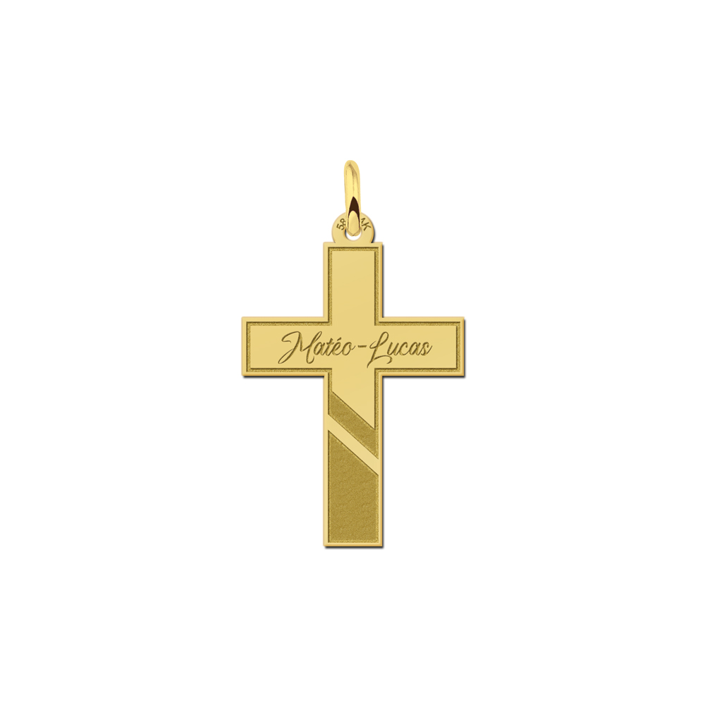 Goldenes Kommunion-Kreuz mit Namensgravur