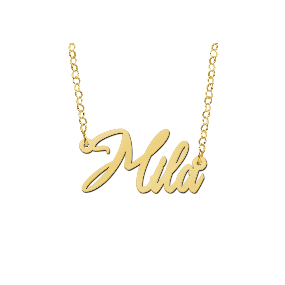 Goldene Namenskette Model Mila