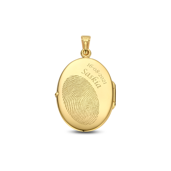 Goldenes ovales Medaillon mit einer glänzenden Linie