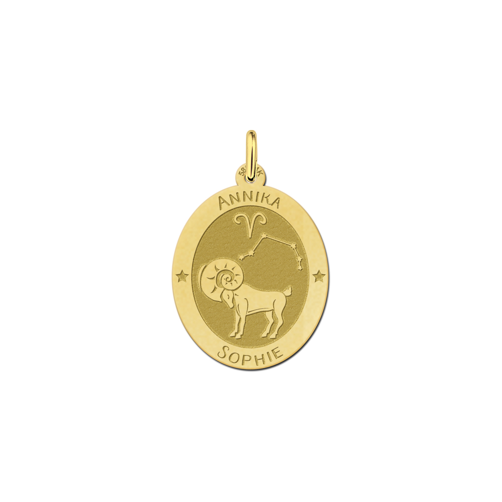 Ovaler Anhänger Sternzeichen Widder Gold Ovaler Anhänger Sternzeichen Widder Gold