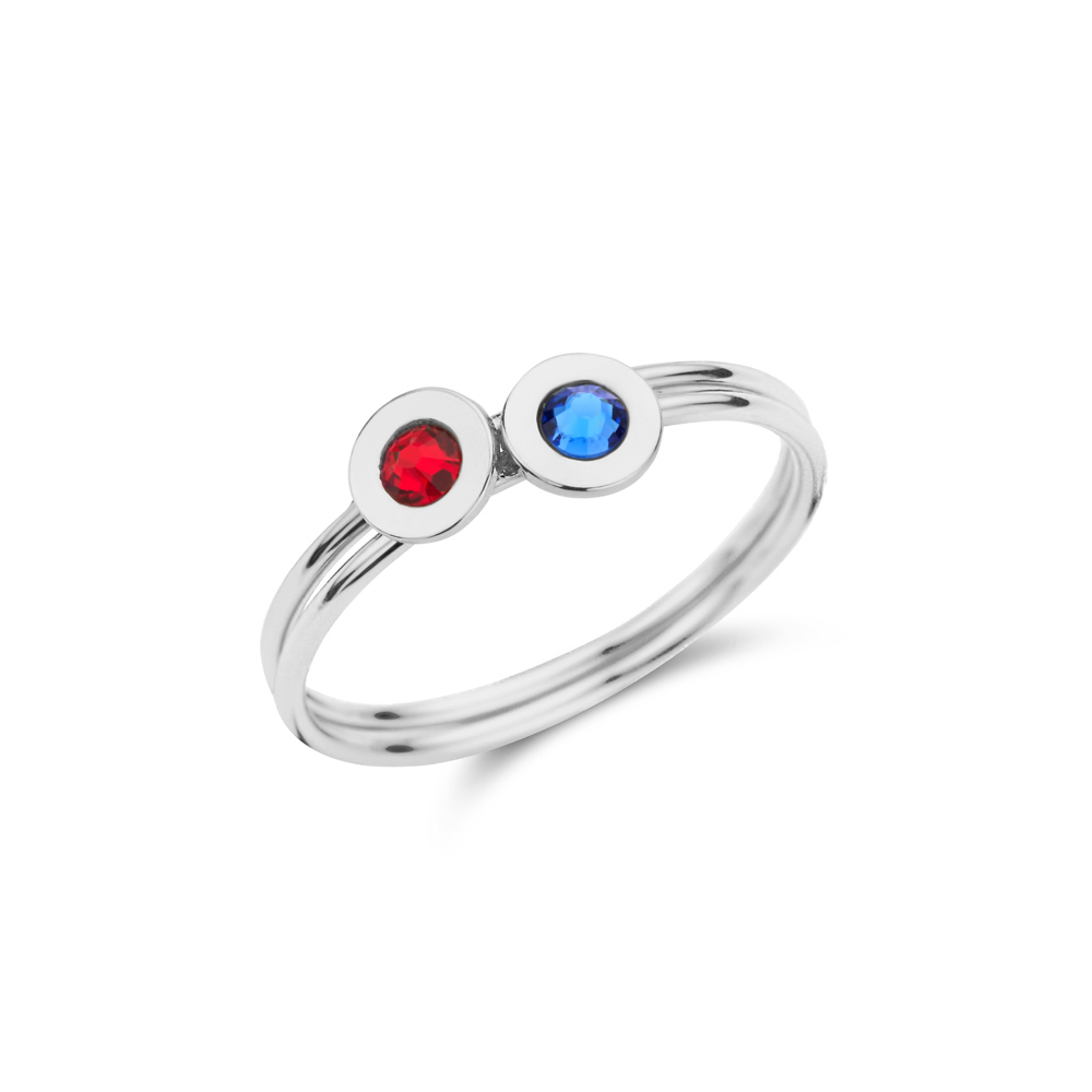 Silberner Ring mit Geburtsstein