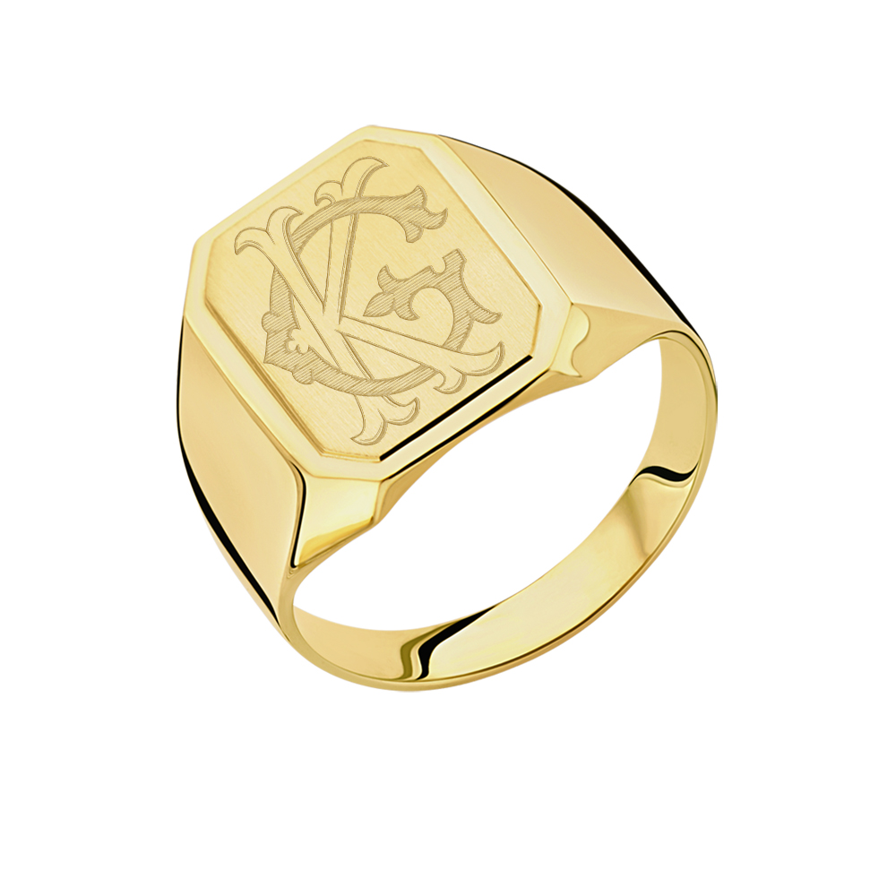 Siegelring mit Monogramm aus Gold