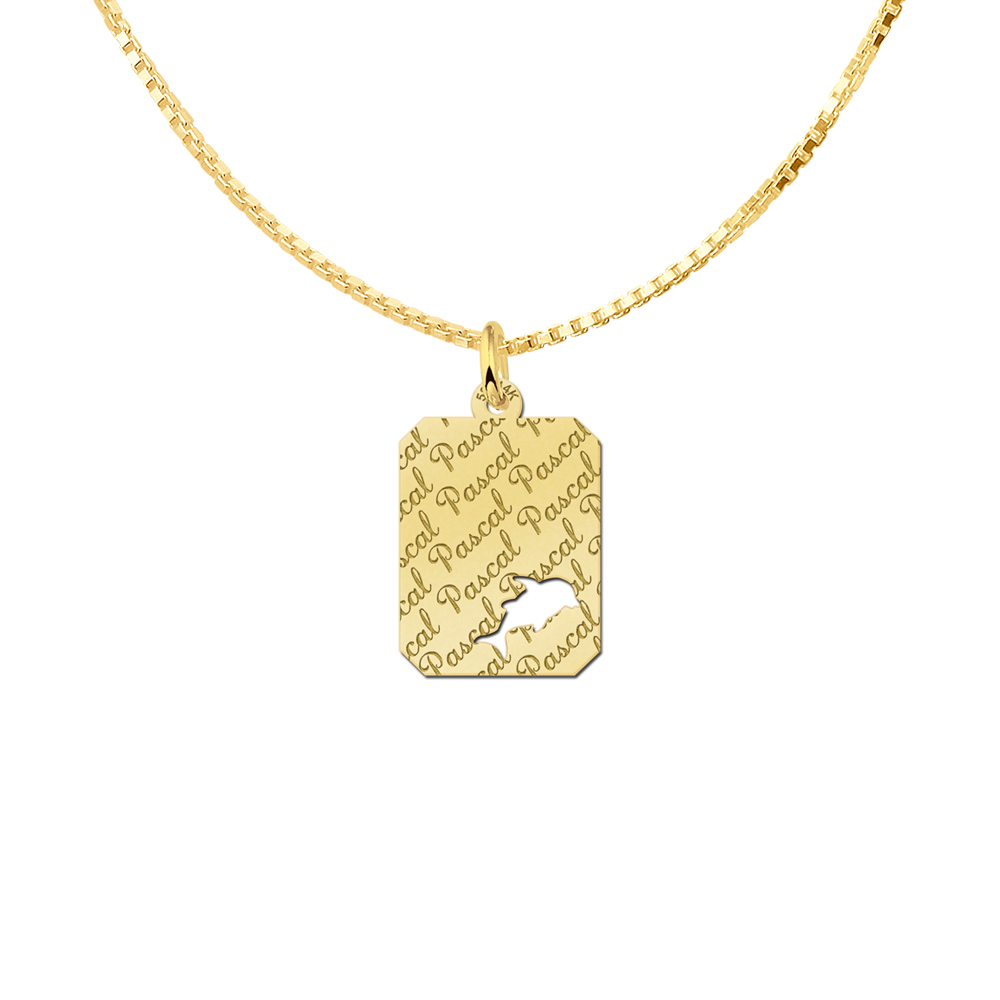 Gold Anhänger Delfin - Kette zum gravieren