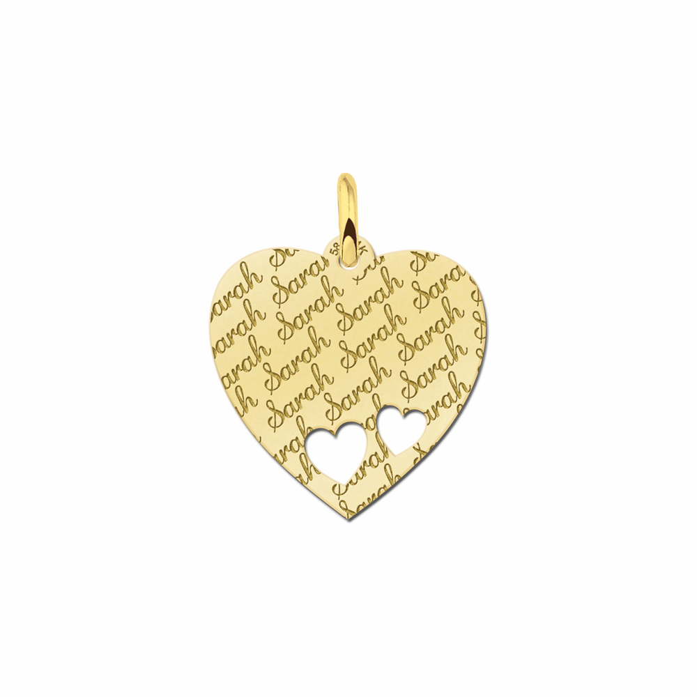 Gold Herz für Kette mit Füßchen - Repeat - 19x19mm Gold Herz für Kette mit Füßchen - Repeat - 19x19mm