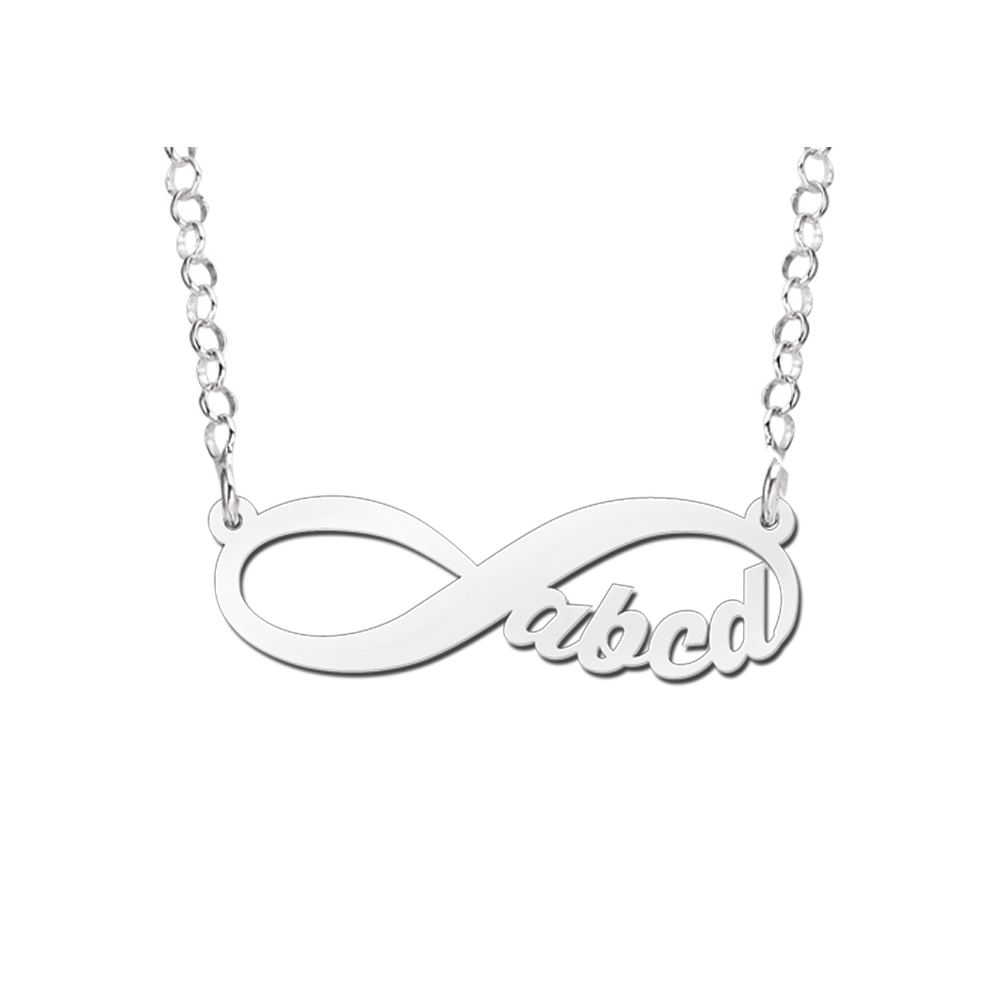 Infinity Kette  aus Silber mit 4 Buchstaben