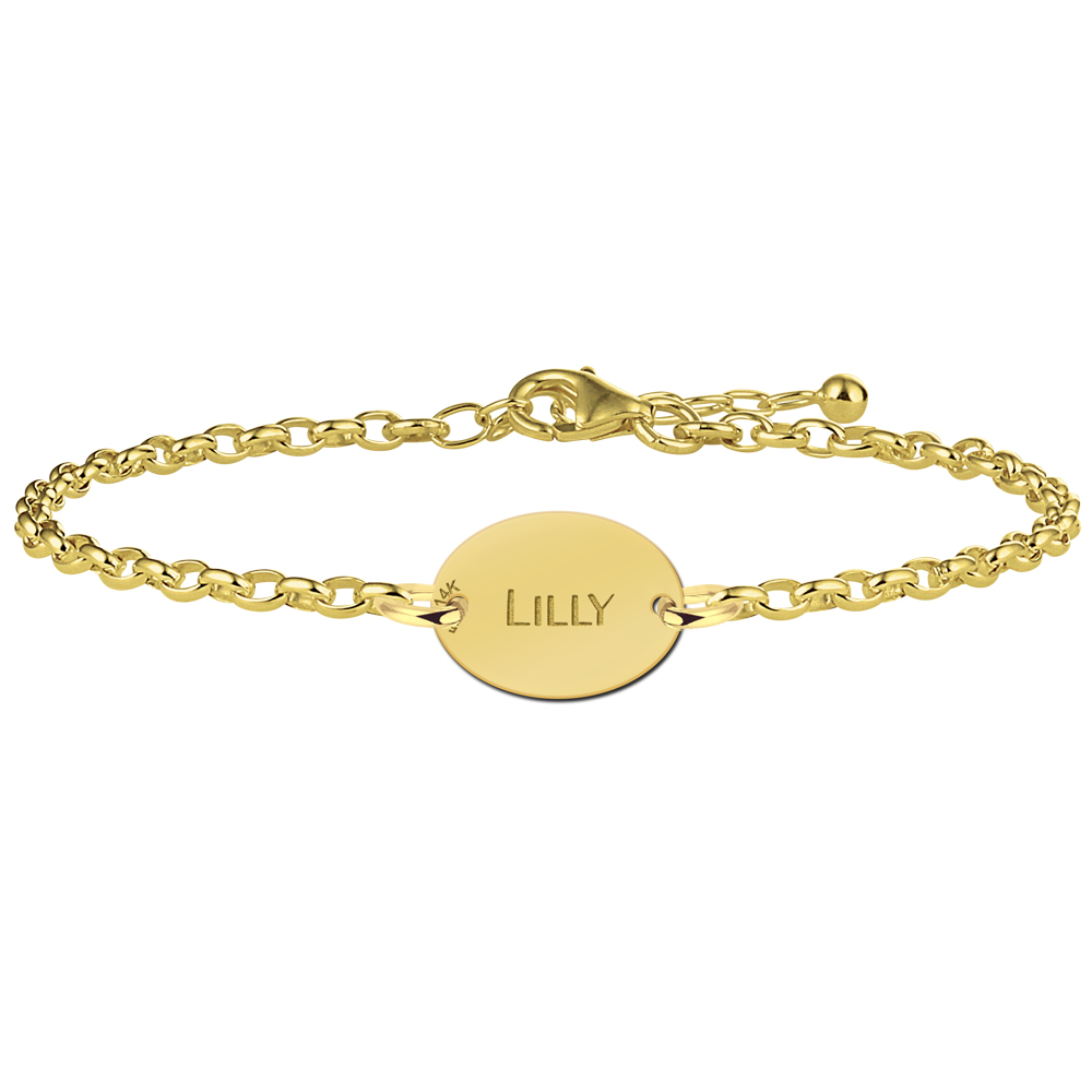 Goldenes Armband mit Namen Oval