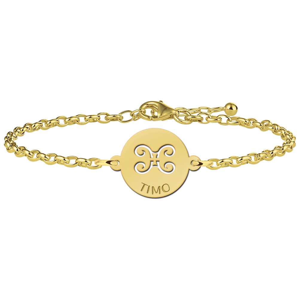 Vergoldetes Sternzeichen Armband Zwillinge mit Namen