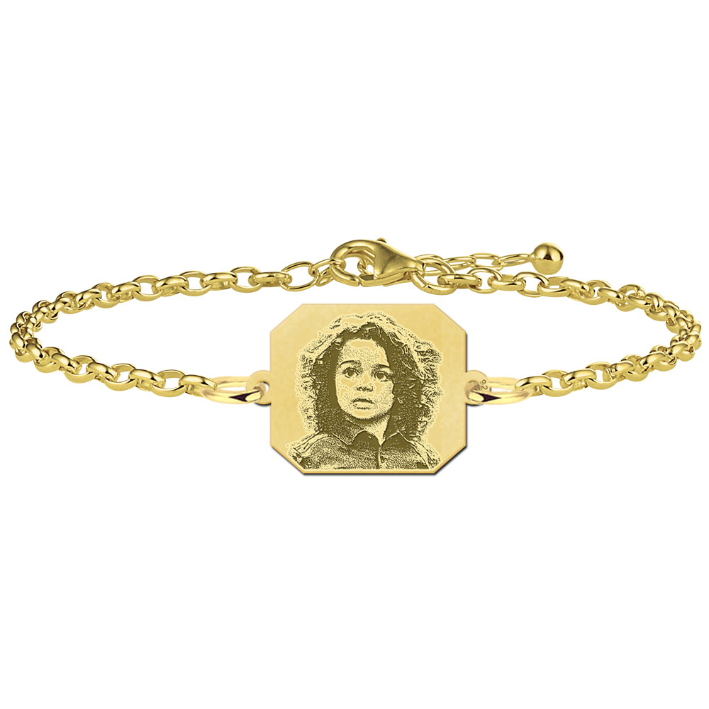 Vergoldetes achteckiges Armband mit Foto