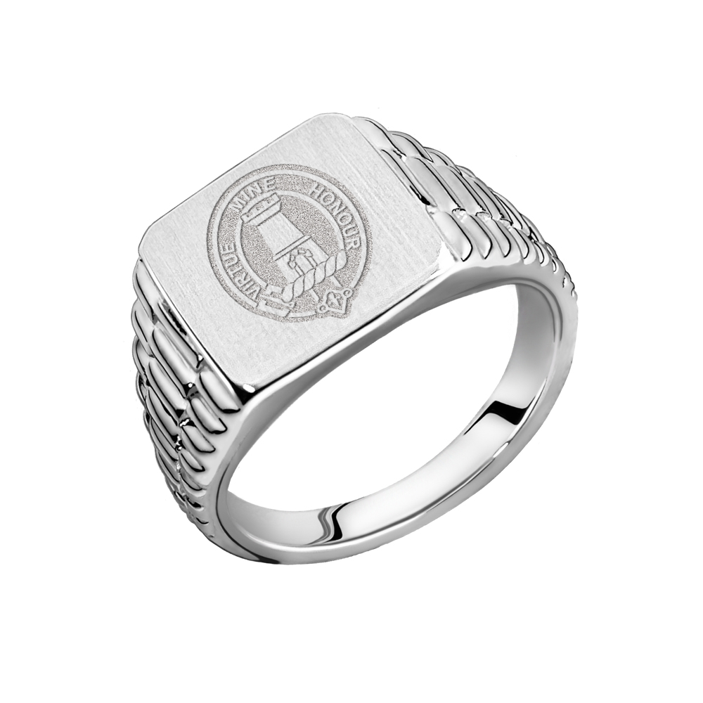 Quadratischer Siegelring mit Wappen im Rolex-Look