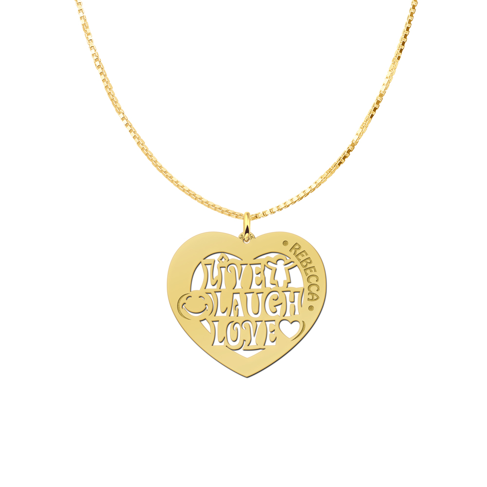 Goldener Namensanhänger Herz, Laugh 60