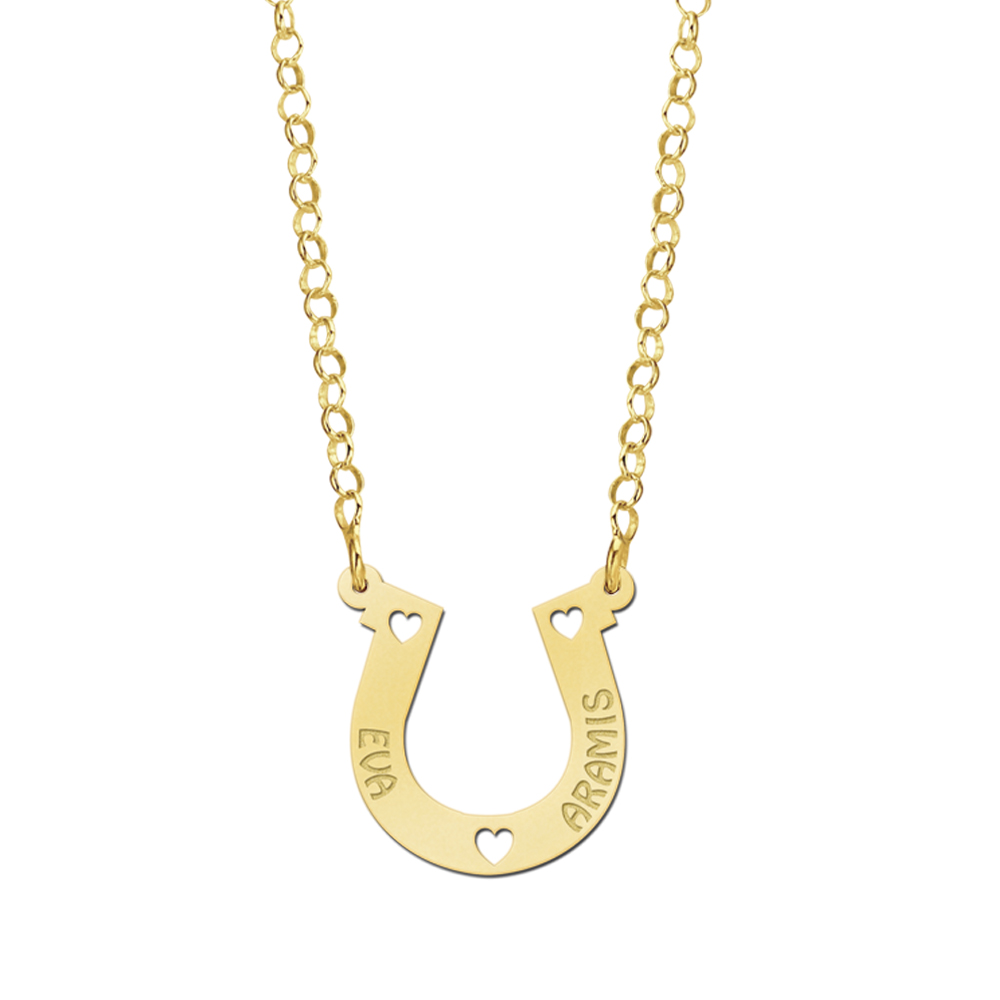 Kette mit Hufeisen aus Gold - zwei Namen