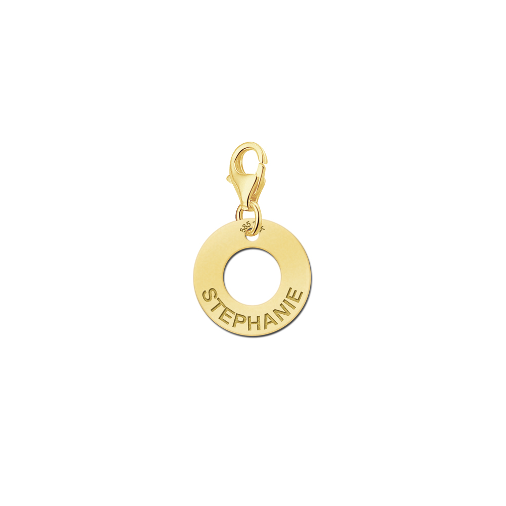 Gold Charm Anhänger mit Name - Kreis