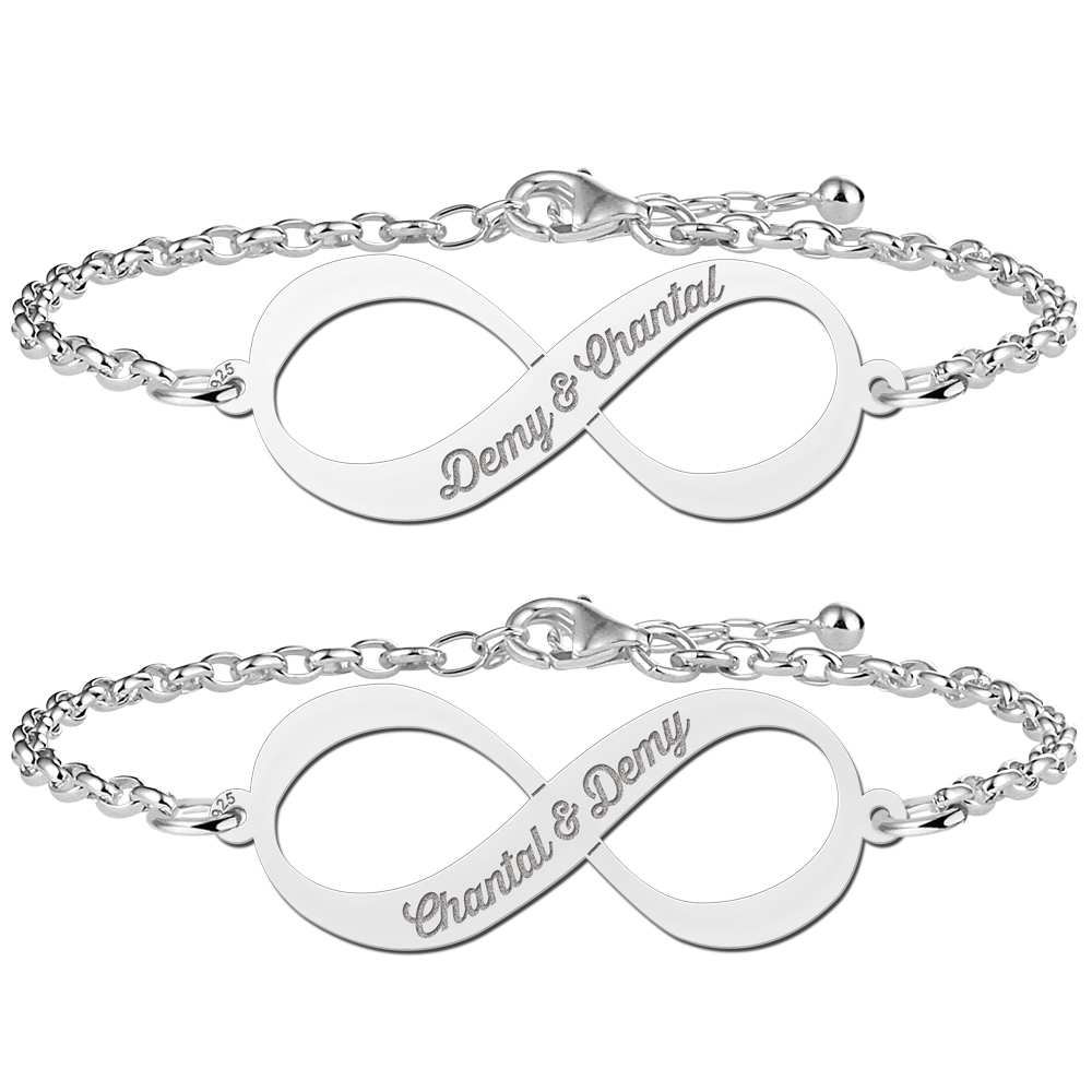 Silbernes Infinity Armbänder Set