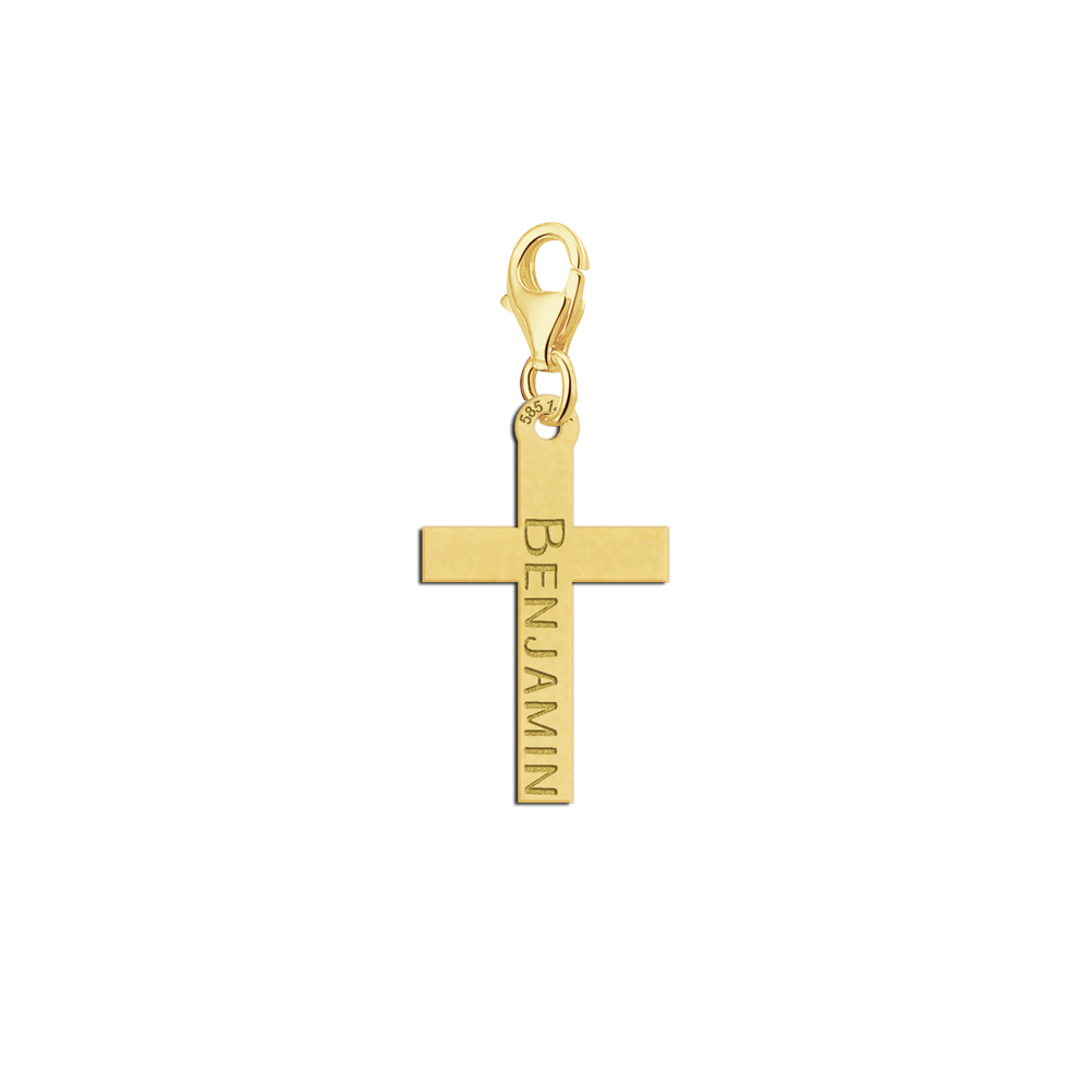 Goldener Kreuz-Charme mit Namen