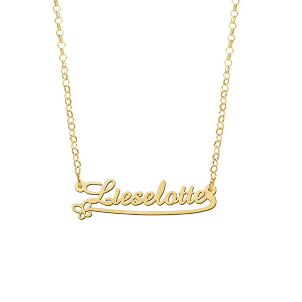 Goldene Kinder Namenskette Modell Lieselotte
