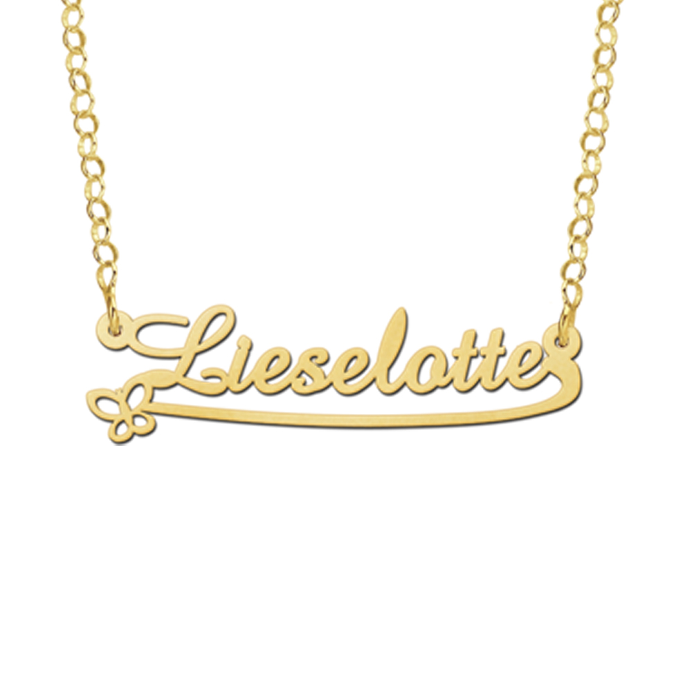 Goldene Kinder Namenskette Modell Lieselotte
