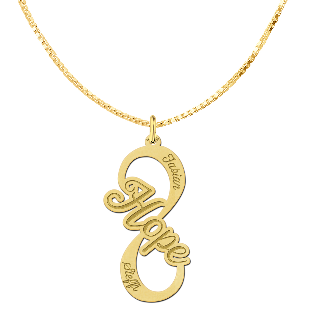 Infinity Symbol Anhänger 'Hope' aus Gold