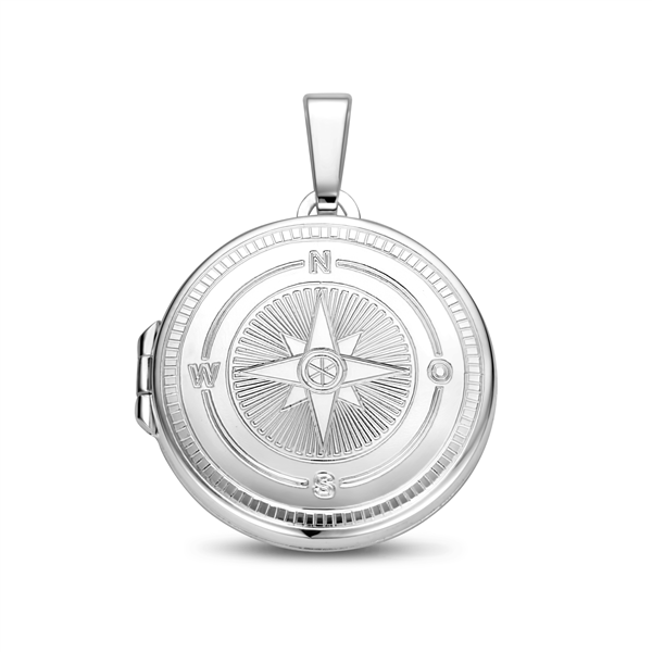 Silbernes Kompass Medaillon