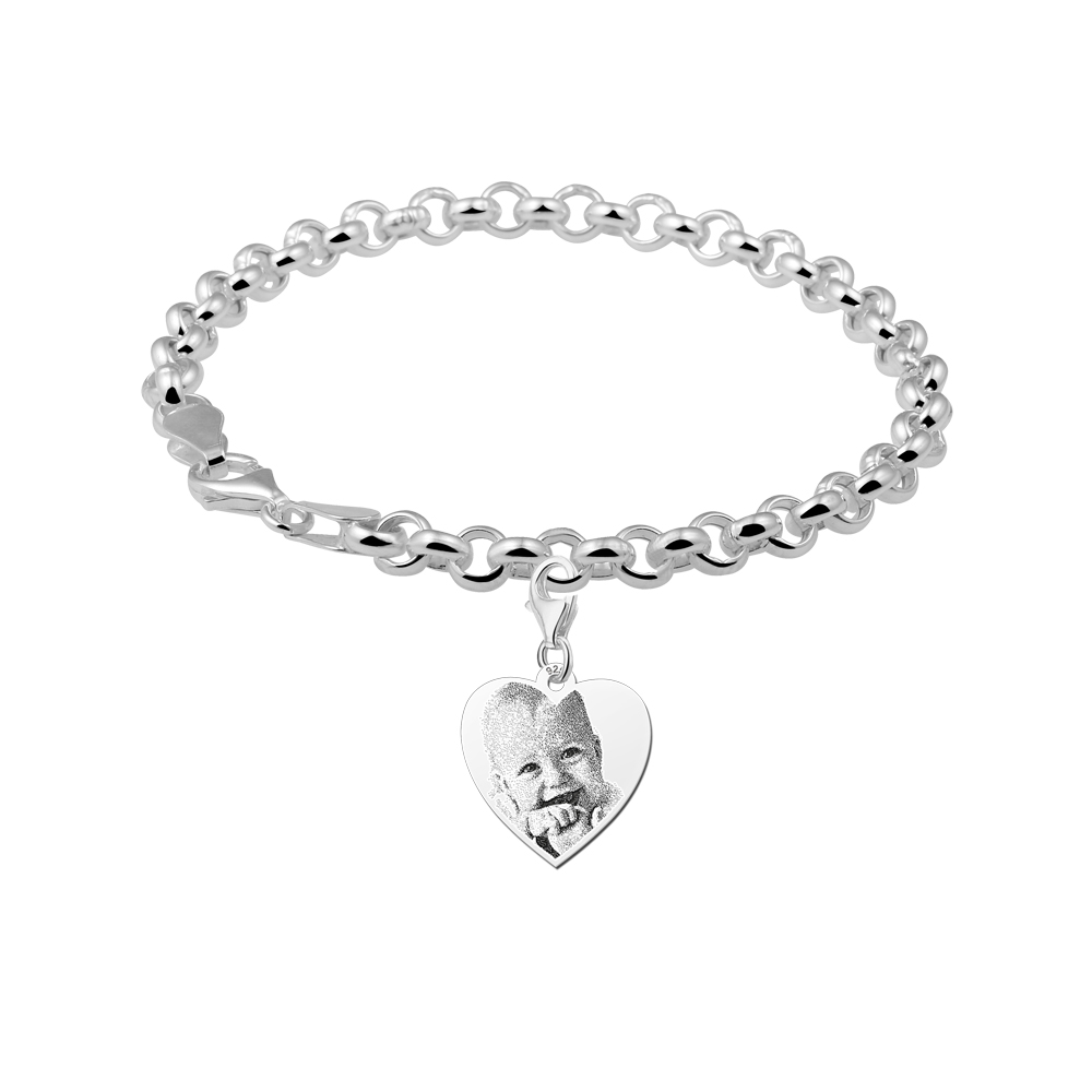 charm anhänger mit fotoherz silber