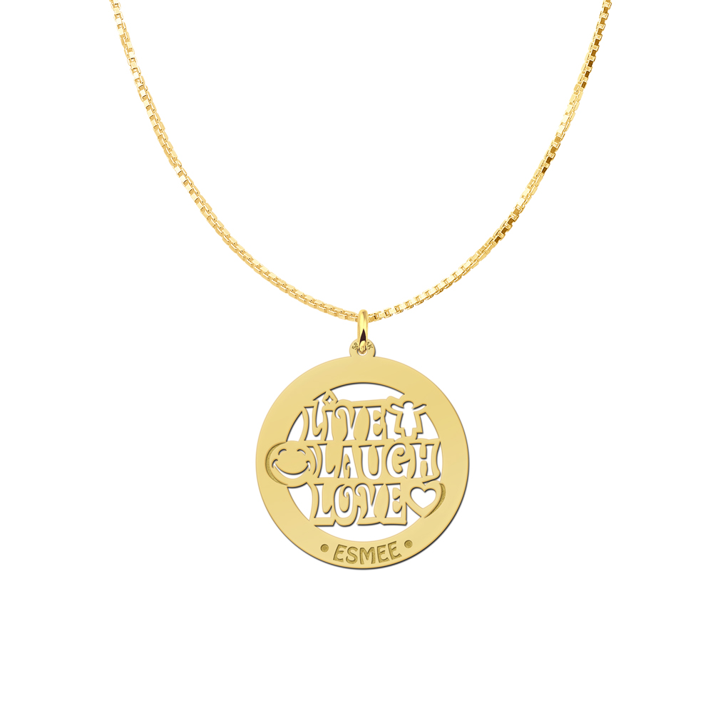 Goldener Namensanhänger Laugh 60