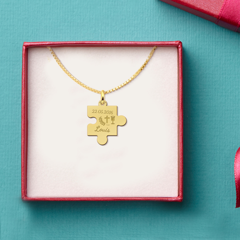 Gold Anhänger Puzzleteil