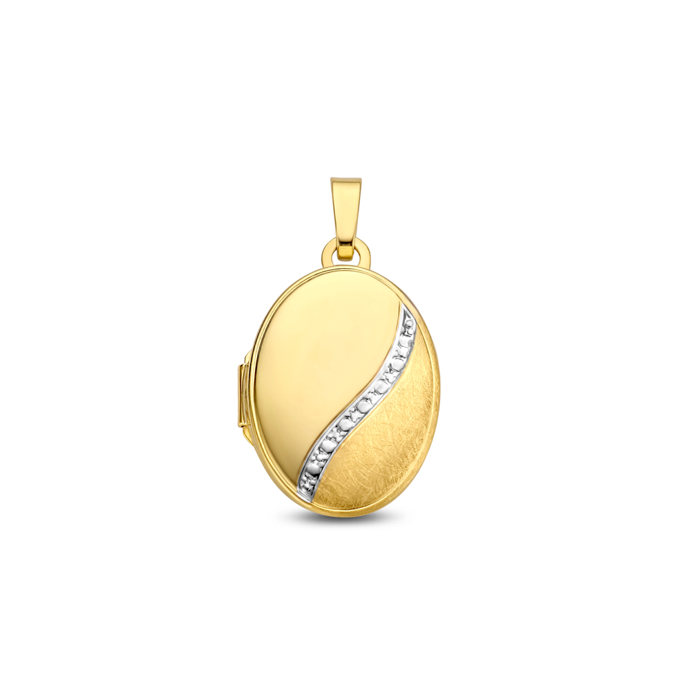 Goldenes ovales Medaillon mit Zierlinie
