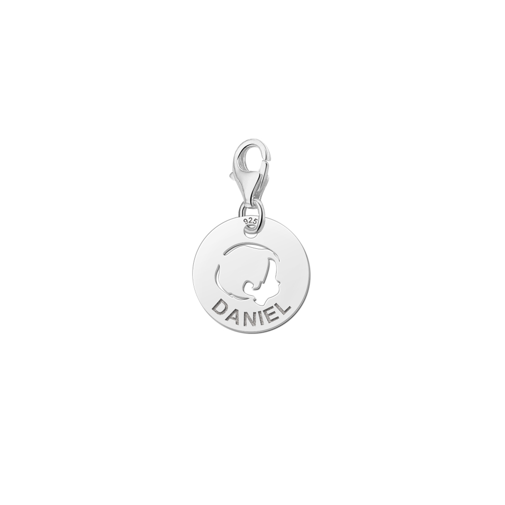Namens-Bettelanhänger Silber Baby Junge Namens-Bettelanhänger Silber Baby Junge