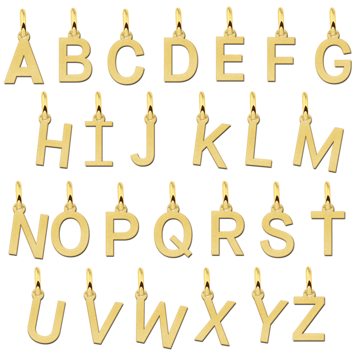 Minimalistischer goldener Buchstaben-Anhänger