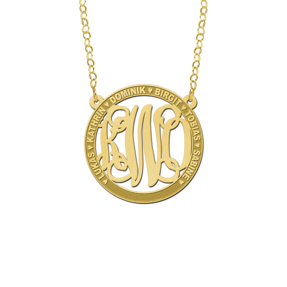 Kette mit Buchstaben Anhänger und Rand-Gravur