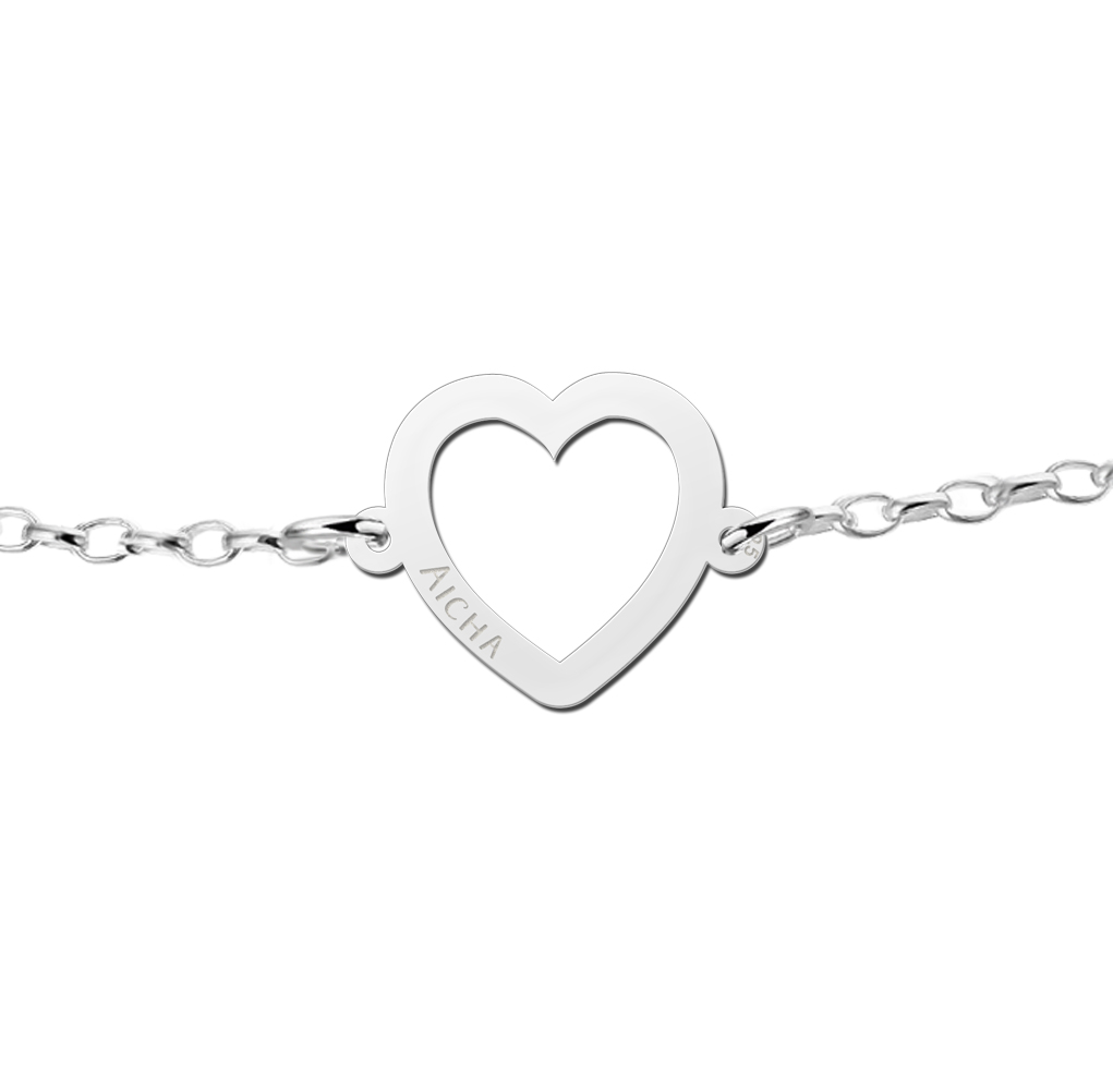 Silbernes Armband mit Herz