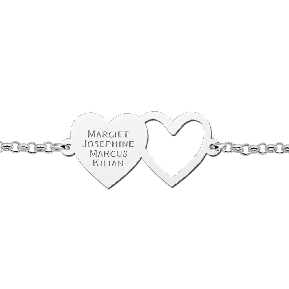 Armband mit Infinity und Herz aus Silber