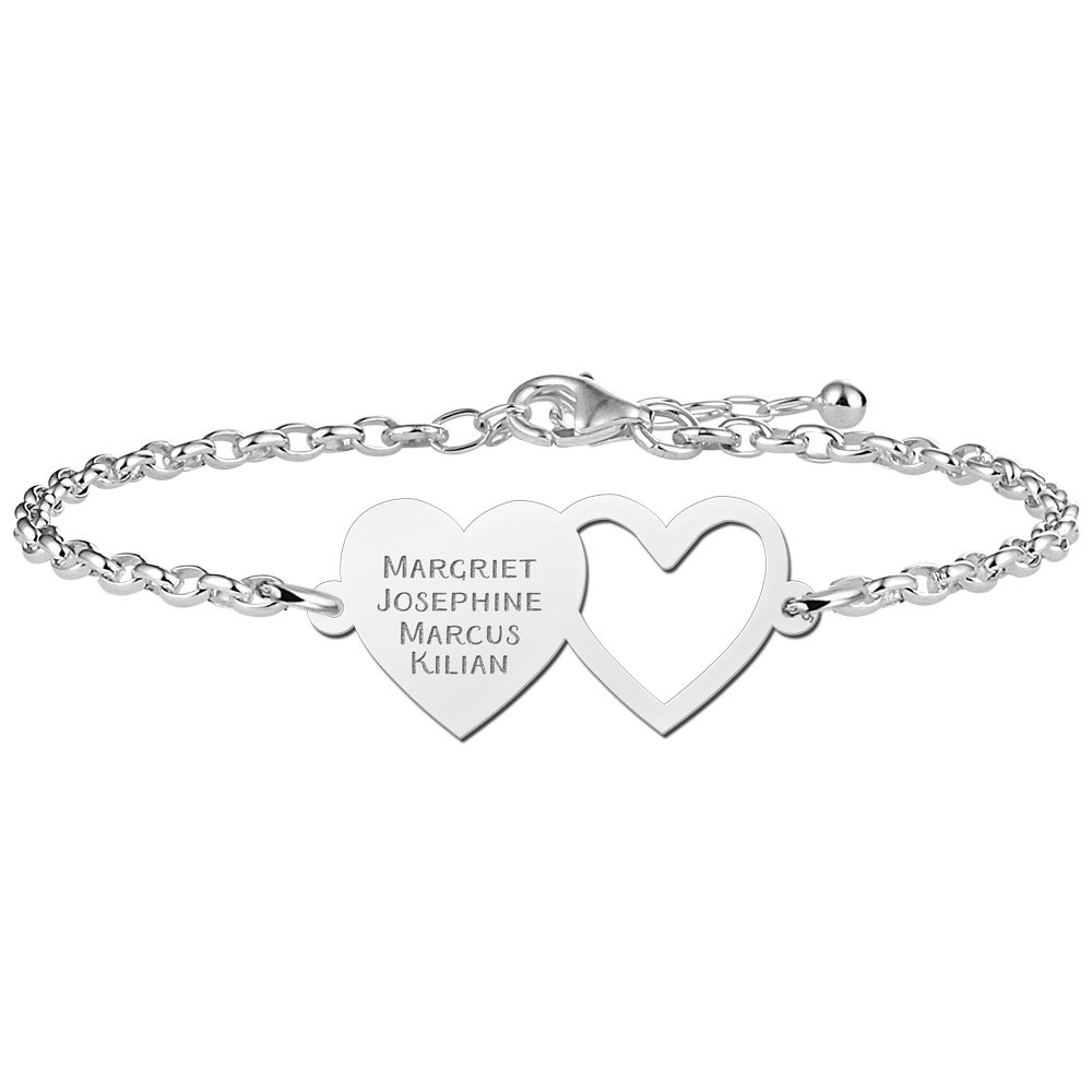 Armband mit Infinity und Herz aus Silver