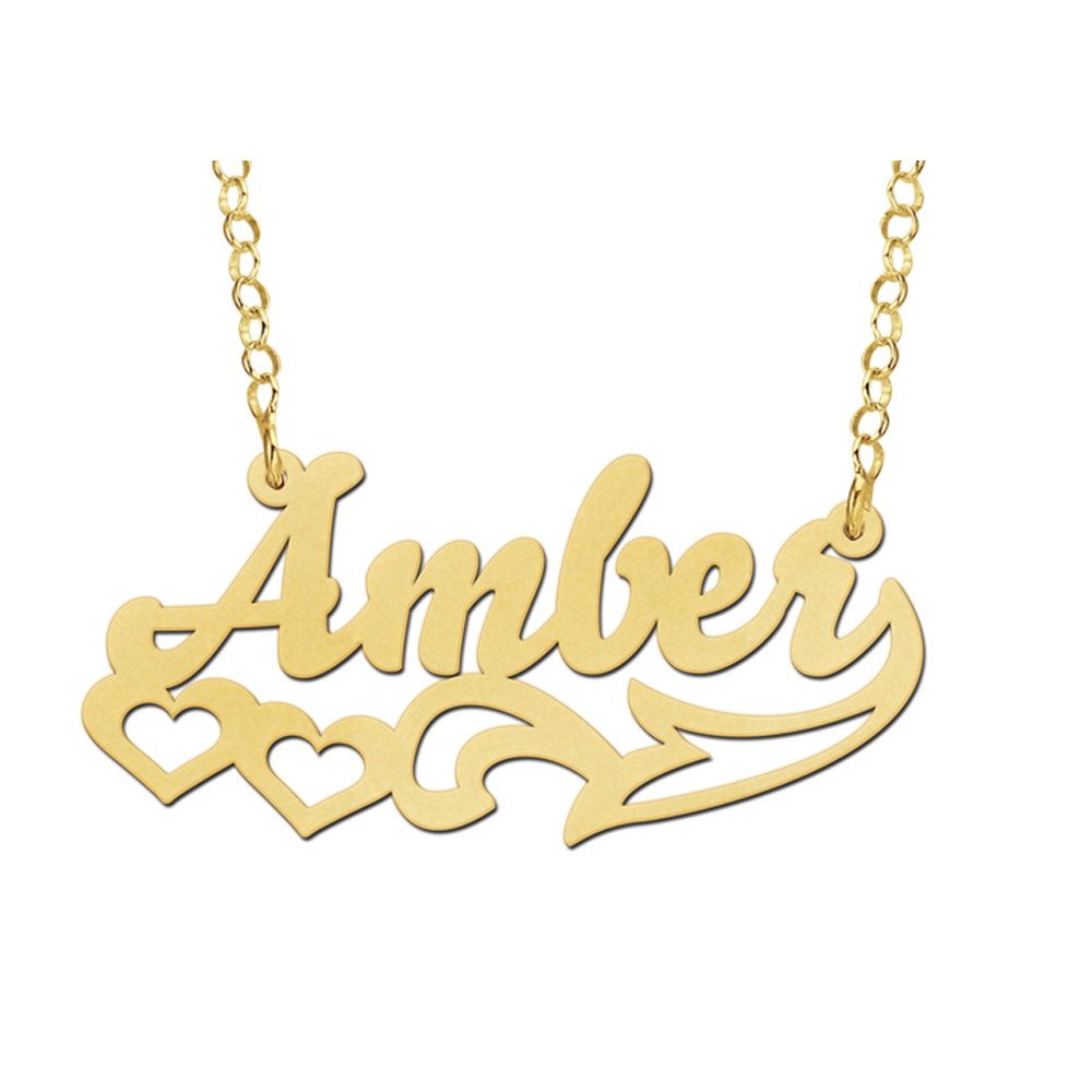 Vergoldete Namenskette Modell Amber