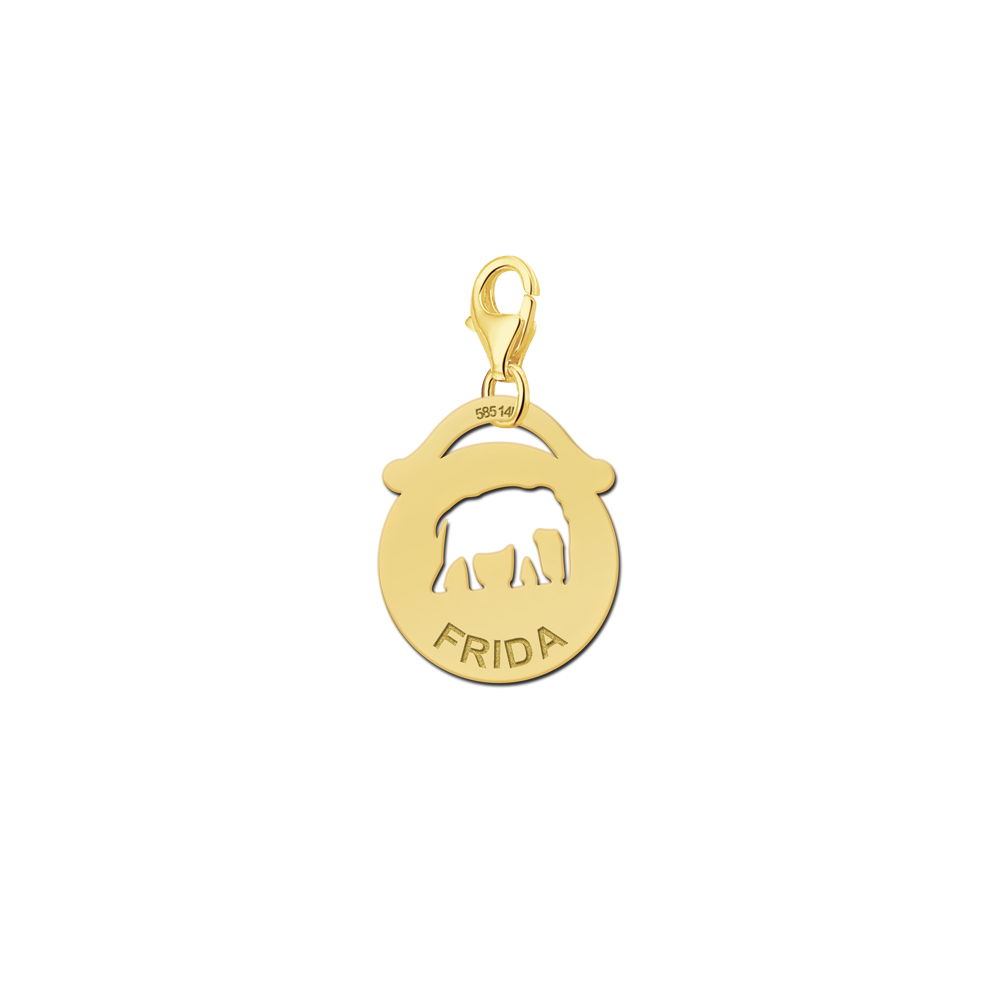 Gold Tier Anhänger gravieren - Elefant