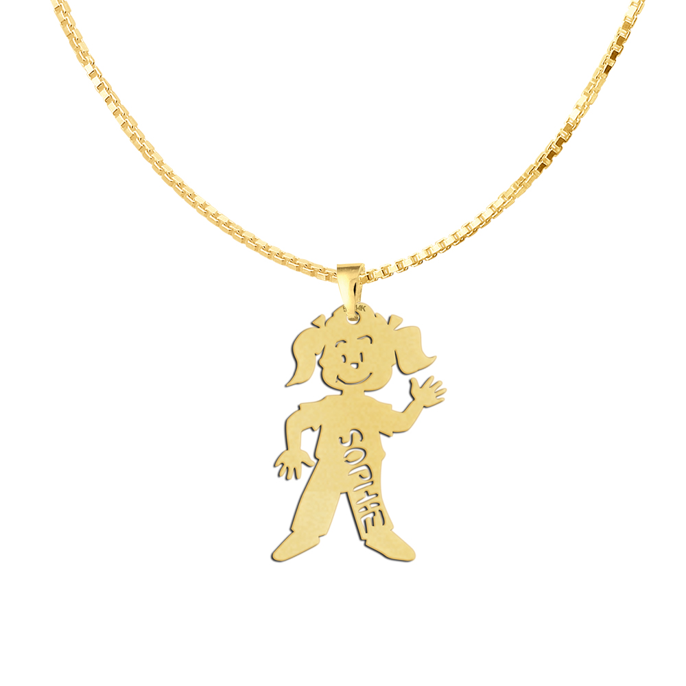 Goldener Mutter Tochter Anhänger