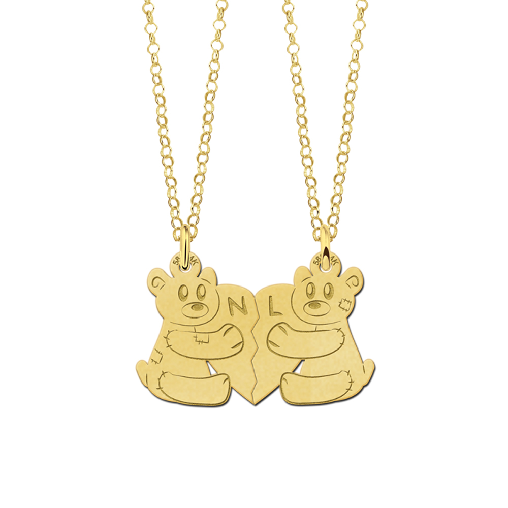 Goldenes Anhängerset mit Bärchen