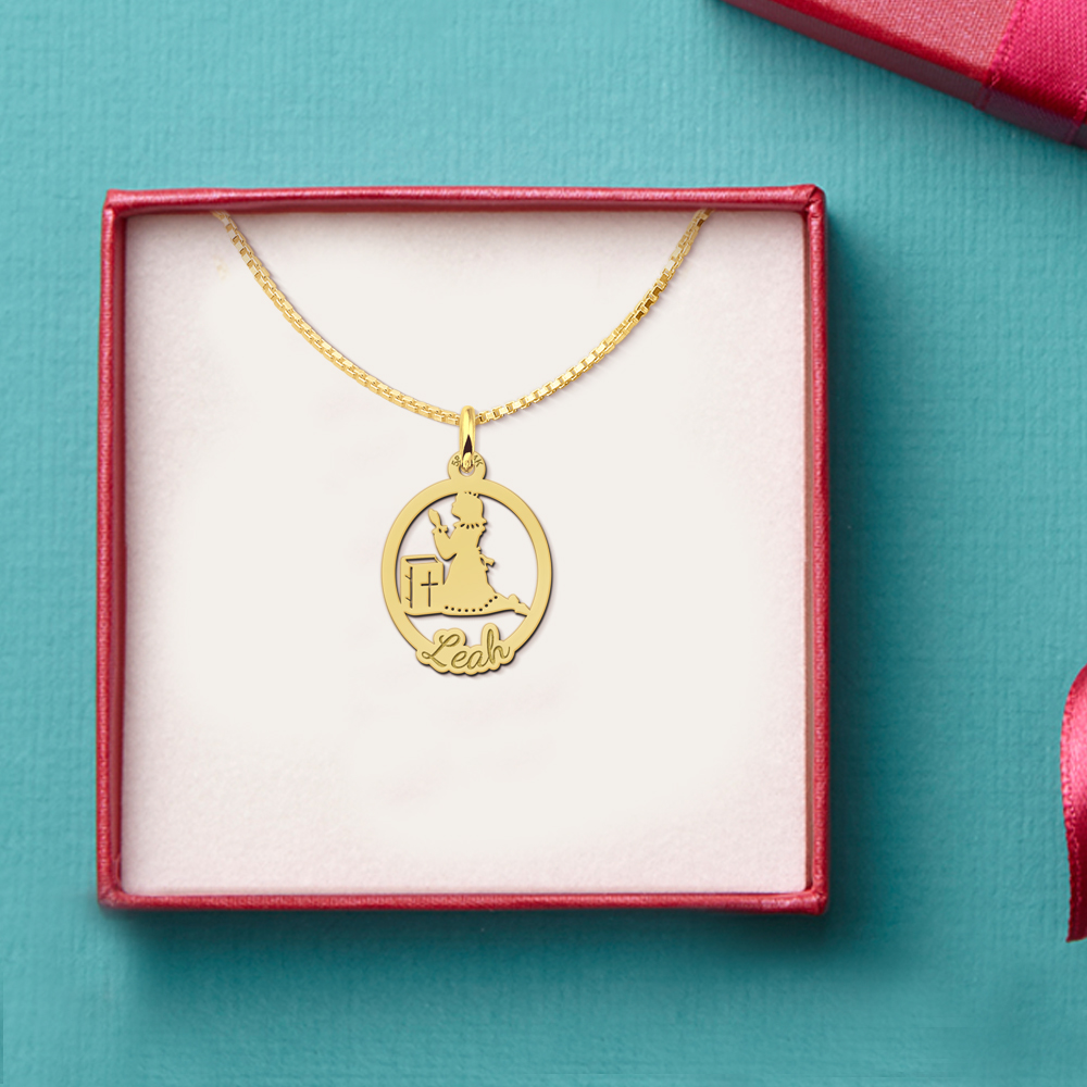 Goldener Kommunion Geschenk Mädchen