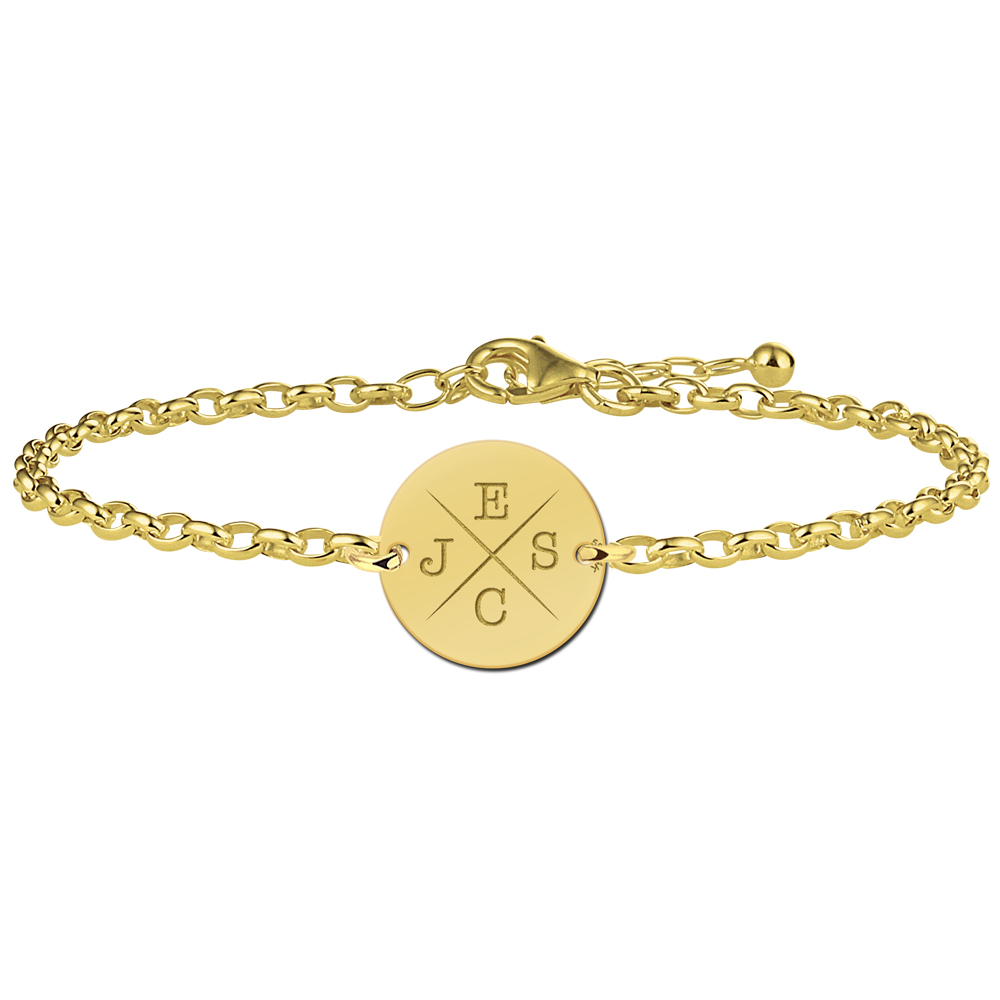 Goldenes Armband mit Initialen