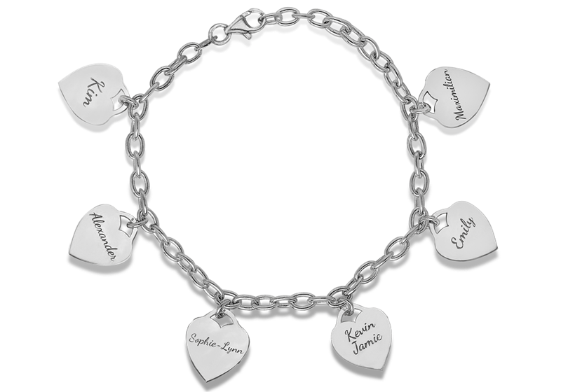 Silberarmband mit Herz-Charm Silberarmband mit Herz-Charm