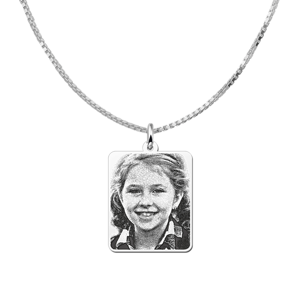 Kette mit foto dogtag silber