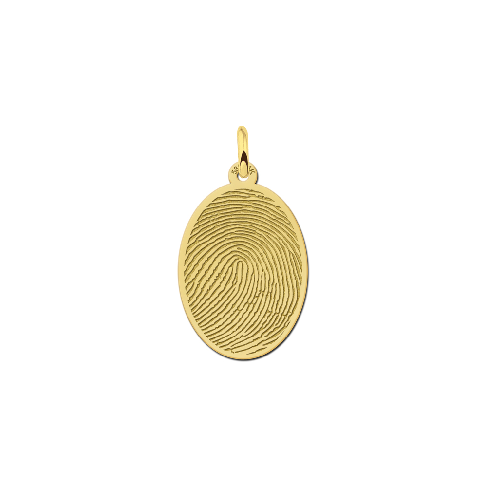 Oval Kette mit Fingerabdruck aus Gold