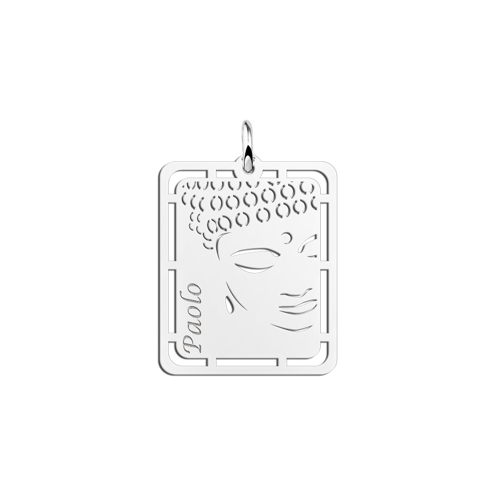 Silber Buddha Kettenanhänger mit Gravur Silber Buddha Kettenanhänger mit Gravur