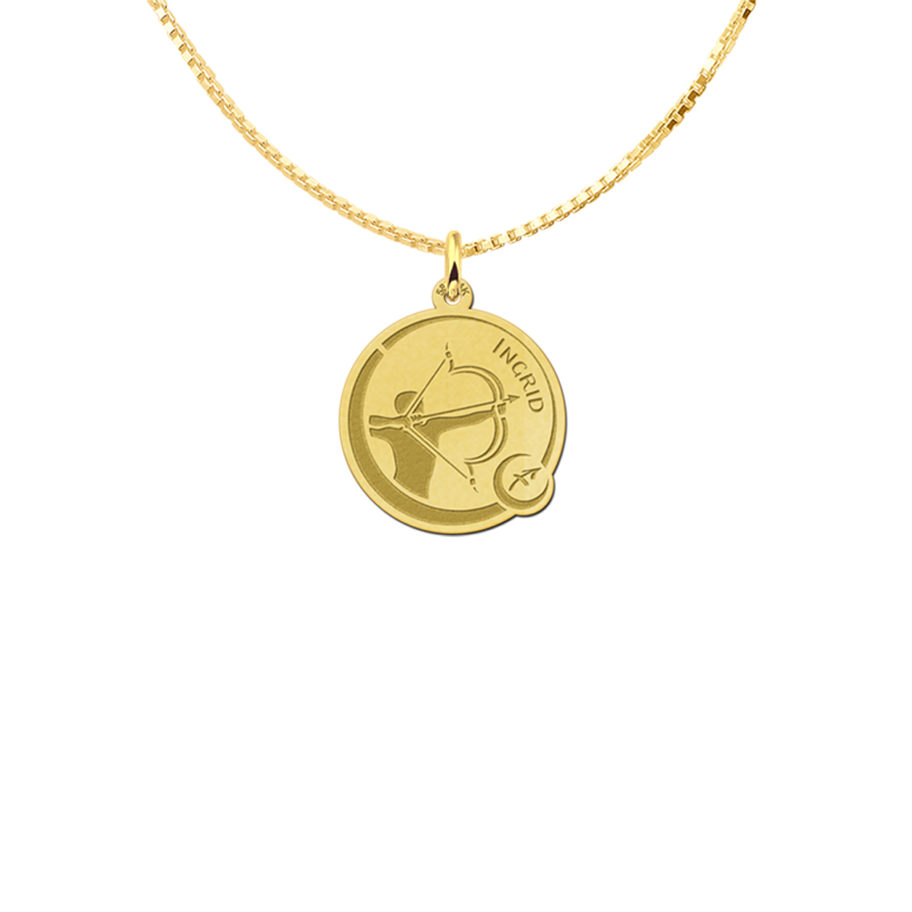 Sternzeichen mit Personalisierung Schütze aus Gold