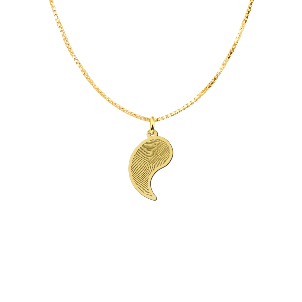 Fingerabdruck Freundschaftskette Yin Yang aus Gold