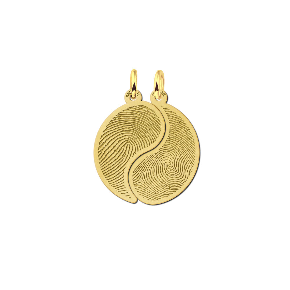 Fingerabdruck Freundschaftskette Yin Yang aus Gold